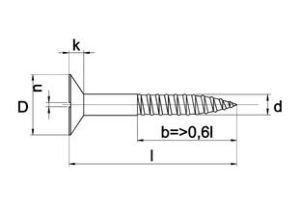 Afbeeldingen van Houtschroef, 4.0 x 40 mm, platkop, messing / nikkel