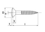 Afbeeldingen van Houtschroef, 4.0 x 25 mm, bolverzonken kop, messing