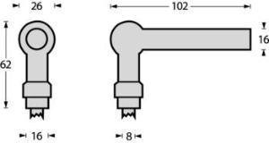 Afbeeldingen van INTERSTEEL Gatdeel L-model RVS 0632