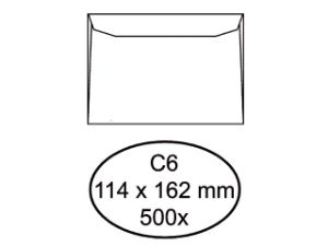 Afbeeldingen van Quantore envelop bank c6 114x162 gom 80gram wit, q180070 