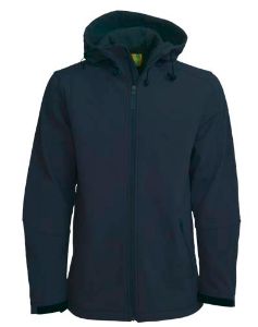 Afbeeldingen van L&S softsh.jack hooded hr zwart 2el