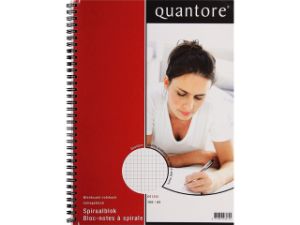 Afbeeldingen van Quantore schrijfblok a4 70gram ruit 5mm spiraal 100vel, 91241 