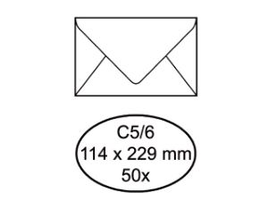 Afbeeldingen van Quantore envelop bank c5/6 114x229 zelfklevend 80gram wit, 158159 