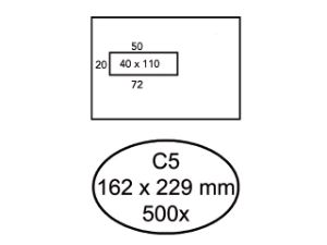 Afbeeldingen van Quantore envelop venster c5 gom 80gram wit venster links40 , q180420 