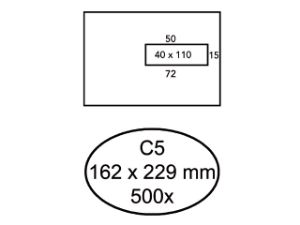 Afbeeldingen van Quantore envelop venster c5 gom 80gram wit venster rechts40 , q180430 