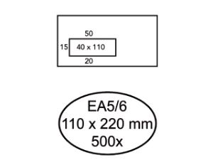 Afbeeldingen van Quantore envelop venster ea5/6 zelfklevend 80gram wit venster links40, q180450 