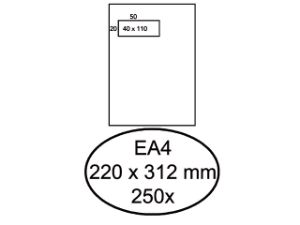 Afbeeldingen van Hermes envelop venster zk 220x312 wit 120gram 250stuks vr li 4x11, ea4ahe120g89s 