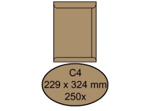 Afbeeldingen van Quantore envelop akte c4 229x324 gom 100gram bruinkraft, q180670 