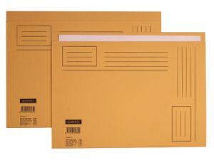 Afbeeldingen van Quantore vouwmap folio geel 250gram ongelijke zijde , 10420016 