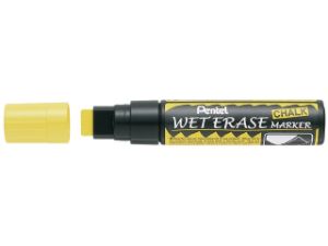 Afbeeldingen van Pentel krijtstift smw56, 4 - 12 mm, 12711, wet erase, blok, geel