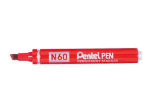 Afbeeldingen van Pentel viltstift n60, 1.2 - 6 mm, 1928, schuin, rood