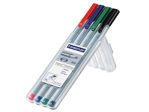 Afbeeldingen van Staedtler fineliner triplus, 0.3 mm, 334 sb4, verpakking 4 stuks, assortiment, 