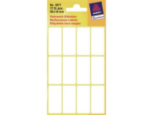 Afbeeldingen van Zweckform etiket, 38 x 18 mm, verpakking 72 stuks, 3077, wit