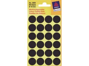 Afbeeldingen van Zweckform etiket, 18 mm, verpakking 96 stuks, 3003, zwart