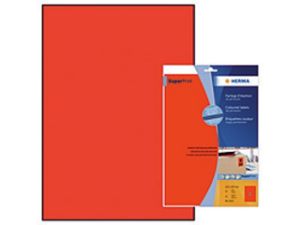 Afbeeldingen van Herma etiket, 210 x 297 mm, a4, verpakking 20 stuks, superprint, 4422, rood