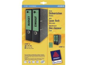 Afbeeldingen van Zweckform rugetiket, 192 x 61 mm, verpakking 80 stuks, l4768-20, groen