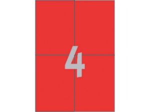 Afbeeldingen van Zweckform etiket, 105 x 148 mm, verpakking 400 stuks, 3456, rood