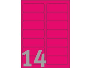 Afbeeldingen van Avery etiket, 99.1 x 38.1 mm, verpakking 340 stuks, l7363p-25, neon roze