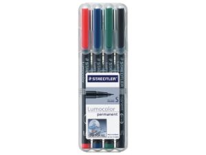 Afbeeldingen van Staedtler viltstift ohp lumocolor, verpakking 4 stuks, superfijn, non permanent, assorti, 313 wp4