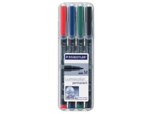 Afbeeldingen van Staedtler viltstift ohp lumocolor, verpakking 4 stuks, medium, assorti, 317 wp4