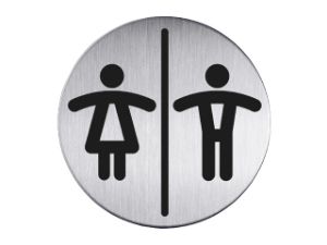 Afbeeldingen van Durable infobord pictogram, 83 mm, rond, toiletten dames/heren, 492023