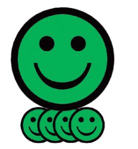 Afbeeldingen van Magneet smiley 50mm blij groen, 5 stuks