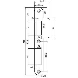 Afbeeldingen van Nemef sluitplaat afgeronde hoeken RVS P646/17/U DR.1+3 D&N DIN LS