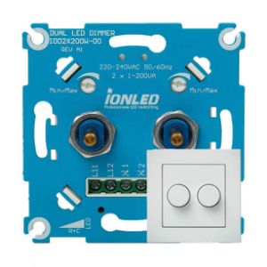 Afbeeldingen van ION LED dimmer duo 2 x 200W met frontplaat