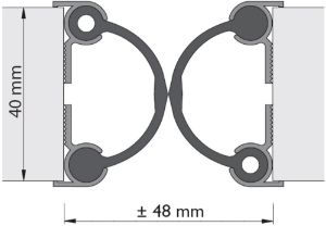 Afbeeldingen van Alprokon Los rubber t.b.v. aluminium pendelprofiel 4030/Rubber (45.= m1)