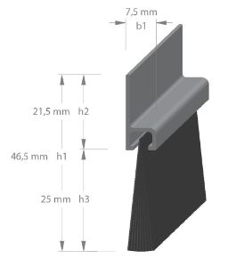 Afbeeldingen van Gezu tochtstrip met haar, 25 mm, 220 cm, H-profiel