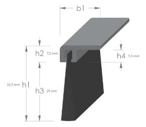 Afbeeldingen van Gezu tochtstrip met haar, 25 mm, 220 cm, F-profiel