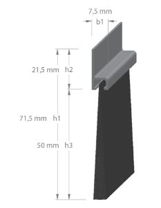 Afbeeldingen van Gezu tochtstrip met haar, 50 mm, 220 cm, H-profiel