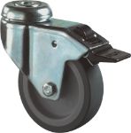 Afbeeldingen van Kelfort Zwenkwiel rubber met rem blauw/grijs 125 mm