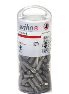 Afbeeldingen van Wiha Bitset Standard 25 mm Pozidriv (PZ2) 100-delig 1/4 in grootverpakking 7929ZPZ