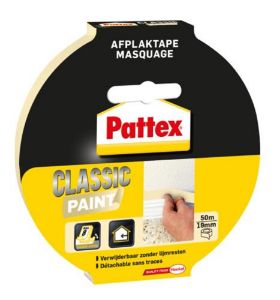 Afbeeldingen van Pattex afplaktape, 19 mm x 50 meter, classic, 773364, crème