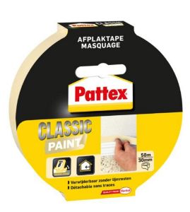 Afbeeldingen van Pattex afplaktape, 30 mm x 50 meter, classic, 773363, crème