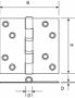 Afbeeldingen van DX Kogellagerscharnier, rechthoeking, gegalvaniseerd, verzinkt, 89 x 89 x 2.4 mm