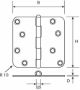 Afbeeldingen van DX Scharnier, rechthoeking, gegalvaniseerd, verzinkt, 76 x 76 mm