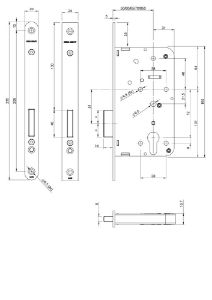 Afbeeldingen van ASSA ABLOY Kastslot, PC-uitsparing 2455 rvs 50mm