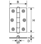 Afbeeldingen van DX Klepscharnier 100x20