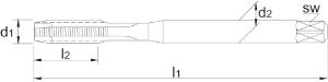 Afbeeldingen van Phantom Phantom HSS-E PM DIN 371 Metrisch stoomontlaten roestvaststaal 22.600 M3x0,5