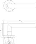 Afbeeldingen van INTERSTEEL Deurkruk Recht Hoek 90° op rond EN1906/4 rozet rvs geborsteld 1317 Haak model