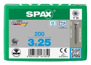 Afbeeldingen van SPAX Spaanplaatschroef, 3.0 x 25 mm,torx 10, rvs a2