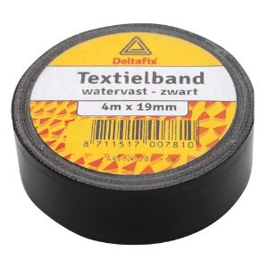 Afbeeldingen van Deltafix Textielband Watervast , 19 mm, 4 meter, zwart