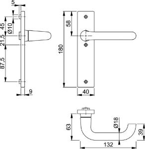 Afbeeldingen van HOPPE Deurkrukgarnituur Paris 138L/228RF-3 Blind