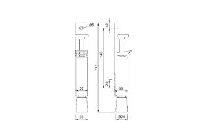 Afbeeldingen van KWS Deurvastzetter deurmontage geanodiseerd aluminium 1033 , 210 mm