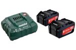 Afbeeldingen van Metabo Basis-set: accu-packs met lader 2 x 18V 4.0Ah