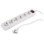 Afbeeldingen van Q-Link tafelcontactdoos 6-voudig - randaarde - met schakelaar - 3 x 1.5 mm², 5 m - wit