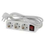 Afbeeldingen van Q-Link tafelcontactdoos 3-voudig - randaarde - met schakelaar - 3 x 1.5 mm², 1.5 m - wit