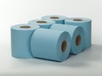 Afbeeldingen van Primp poetspapier midirol 2-laags blauw 35 x 20 cm 150 meter - 6 rollen